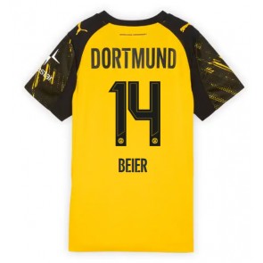 Borussia Dortmund Maximilian Beier #14 Hjemmebanetrøje Dame 2025-26 Kortærmet